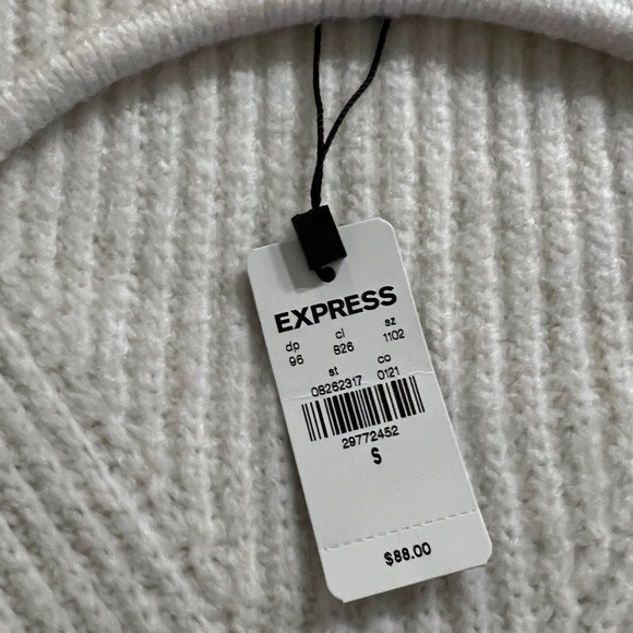 Express off white chunky cable knit sweater size s - Picture 6 of 7
